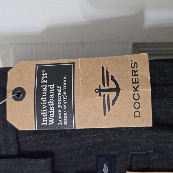 Dockers DARK GRAY NWT Dress Pants Straight-Leg Classic STRIPE 34W 30L NWT - Picture 6 of 7
